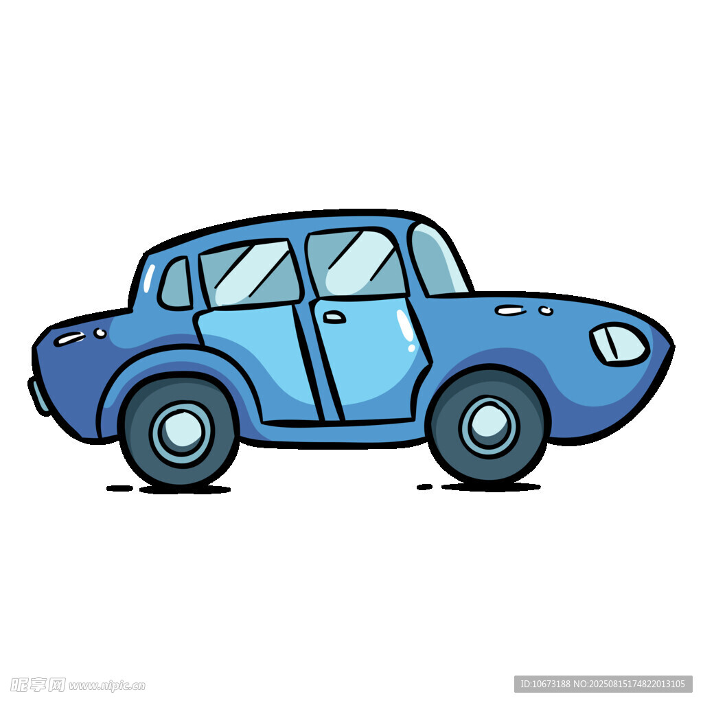 蓝色卡通小汽车