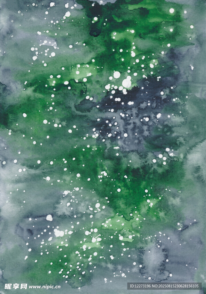 梦幻绿调水彩抽象背景图