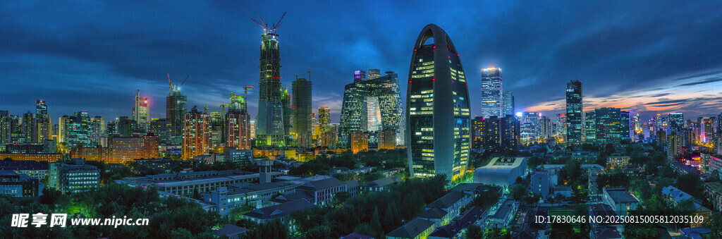 城市璀璨夜景俯瞰图