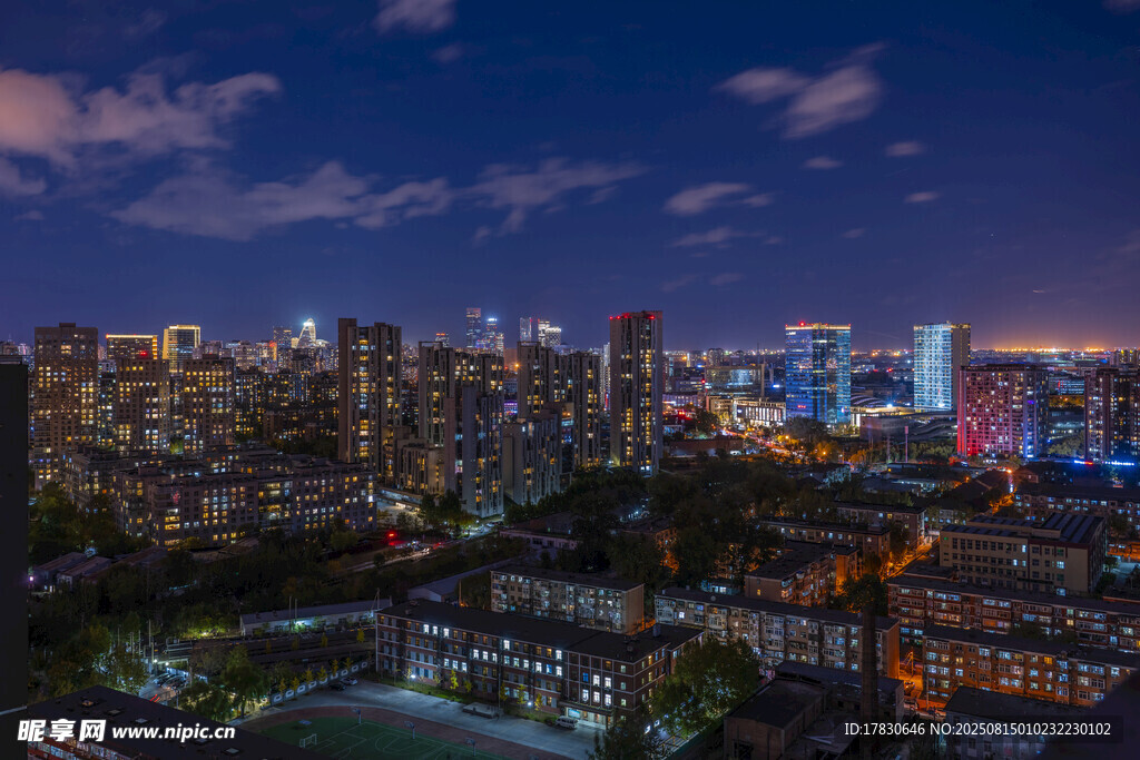 城市璀璨夜景俯瞰图