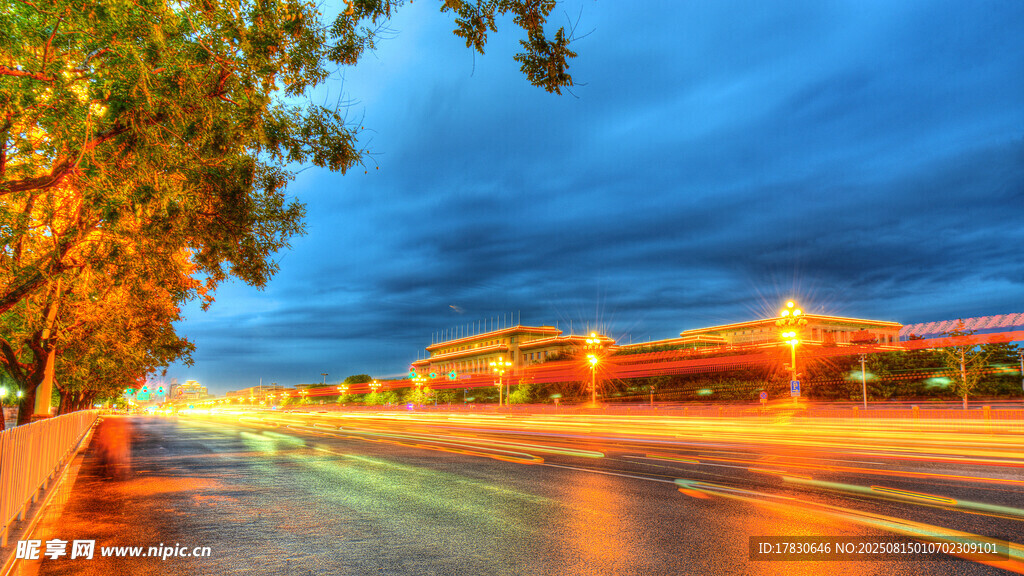 城市黄昏道路夜景风光