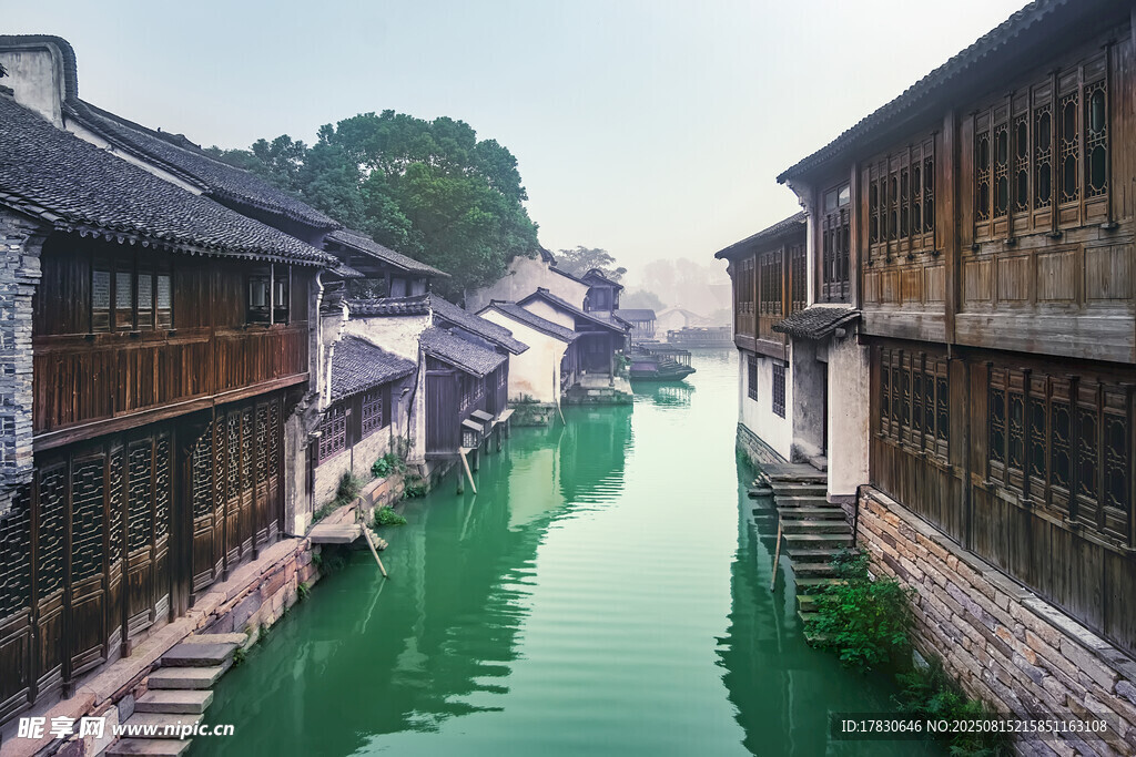 江南水乡古巷绿水美景