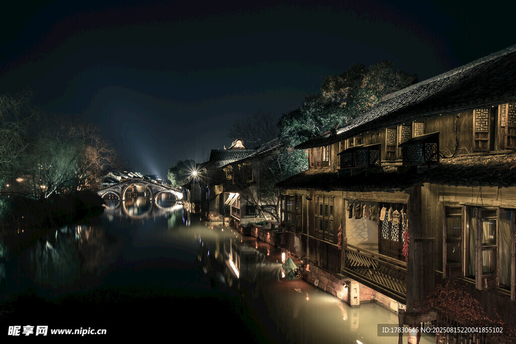 江南水乡夜景