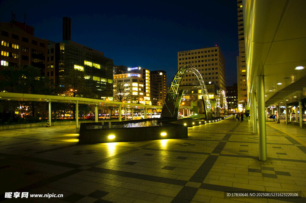 城市夜晚街道夜景风光