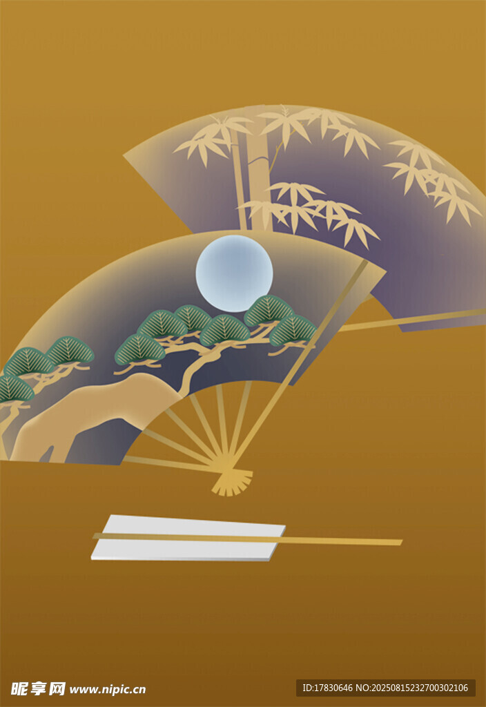古风折扇艺术图案展示
