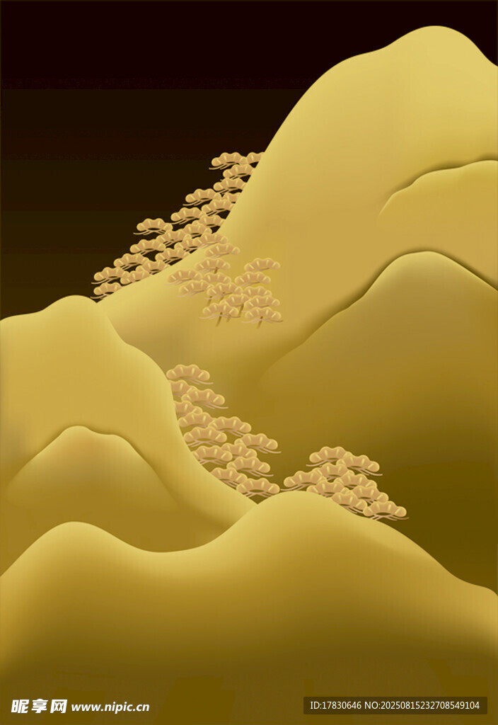 金色山峦景观图