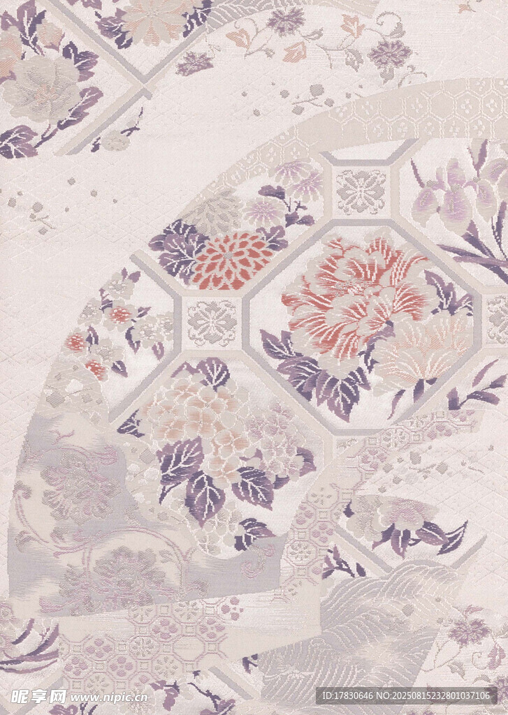 复古花卉图案纹理背景