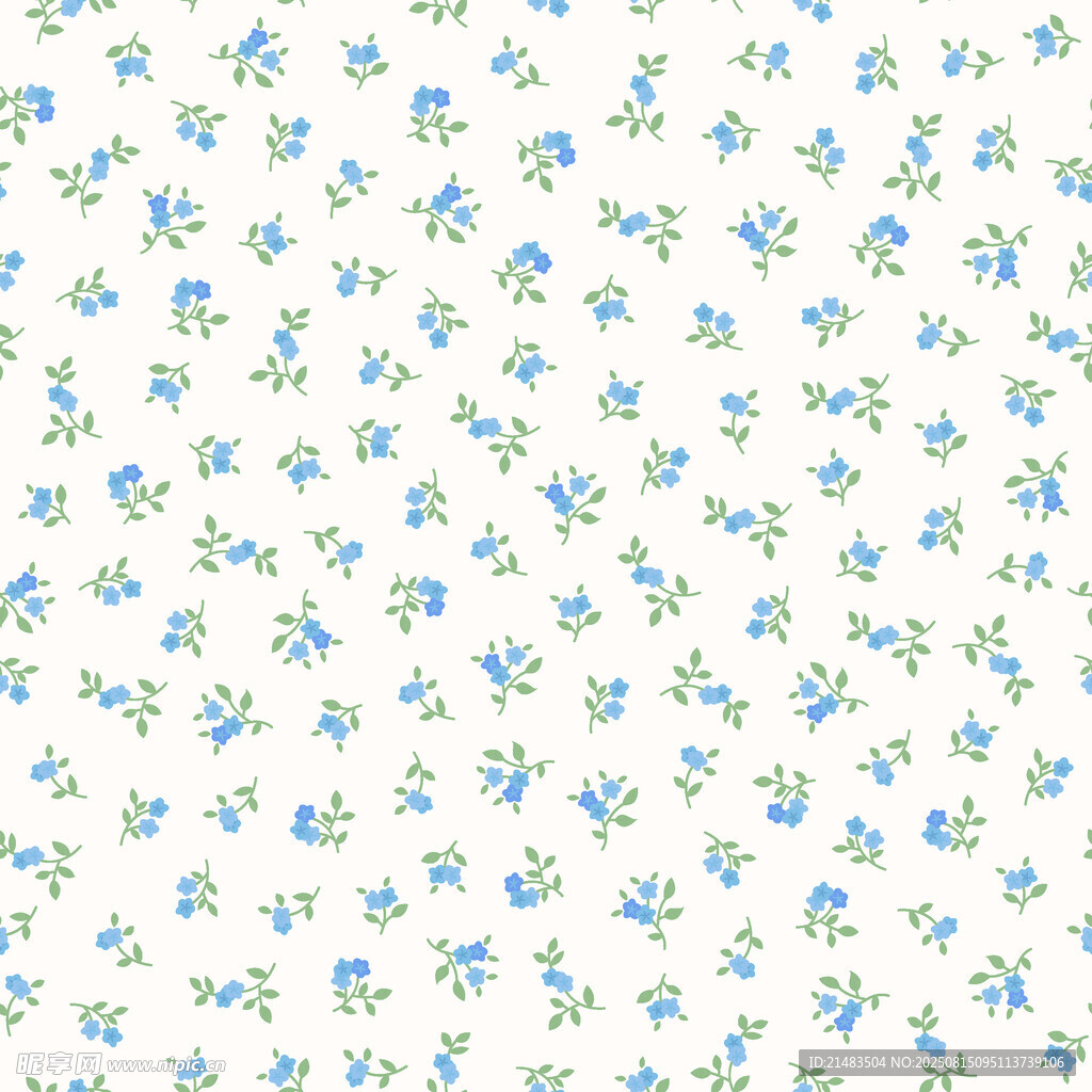 蓝白小花清新图案背景