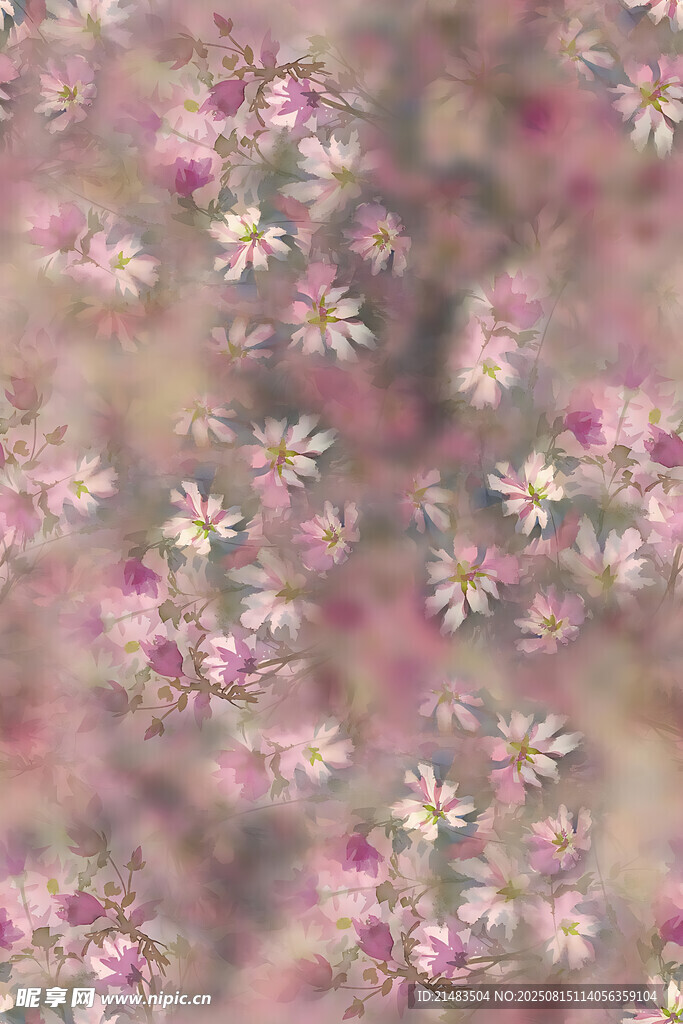 梦幻粉色花卉背景图