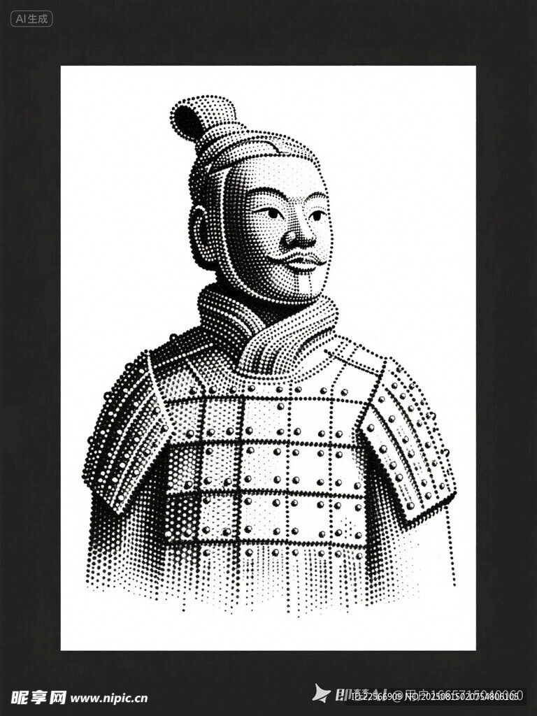 秦代兵马俑形象插画