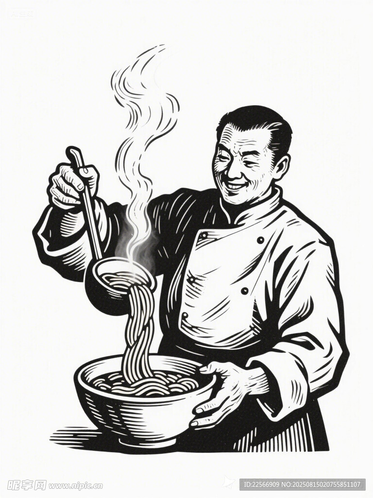 厨师专注烹饪美食瞬间