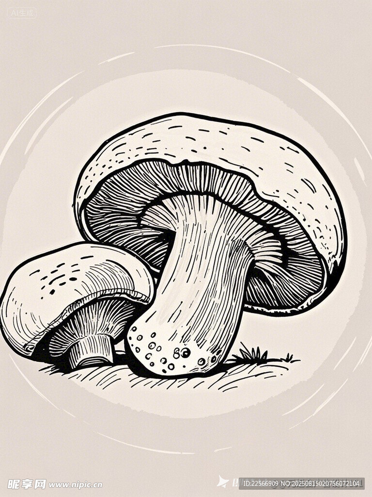 手绘蘑菇插画
