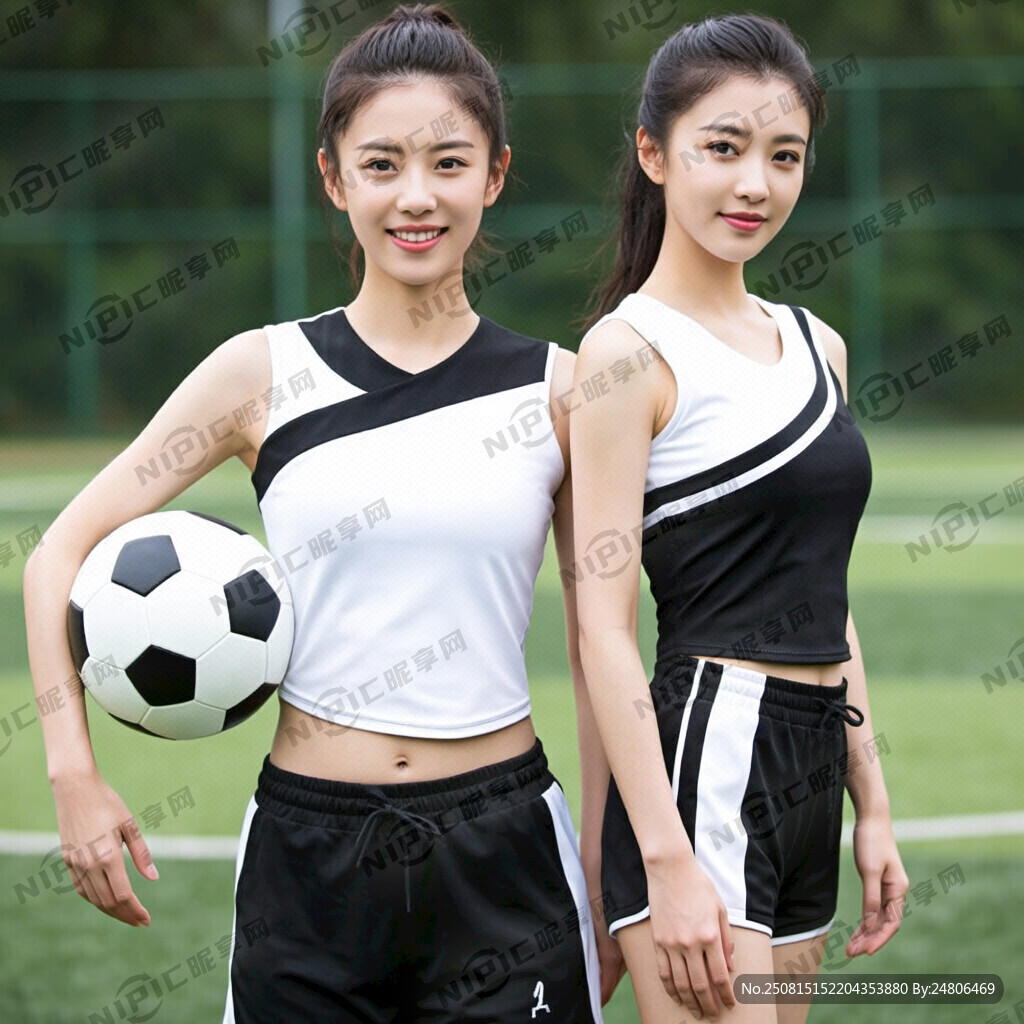 陈瑶美照足球啦啦队全身照和何泓
