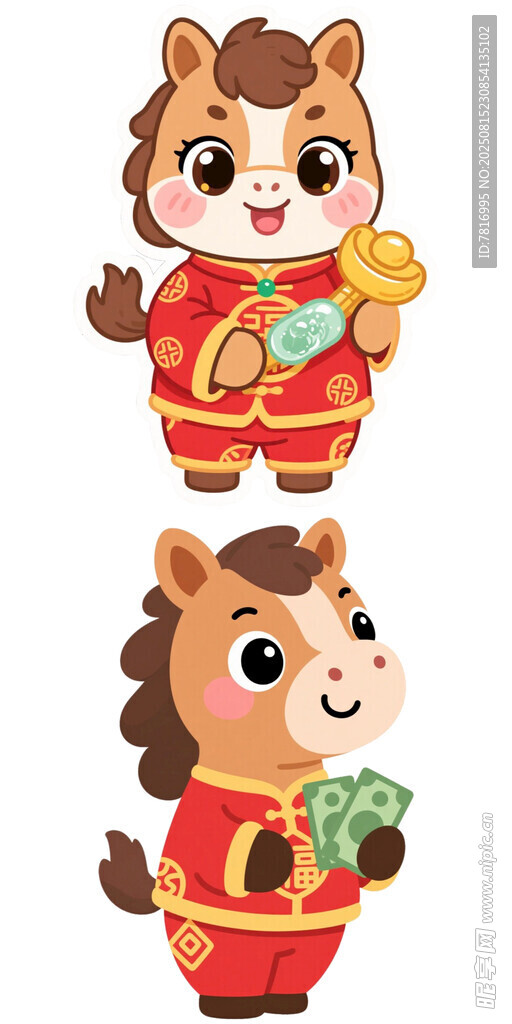 可爱小马贺岁形象