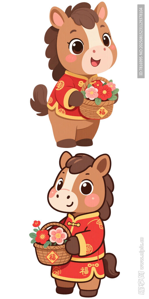 可爱生肖马卡通形象