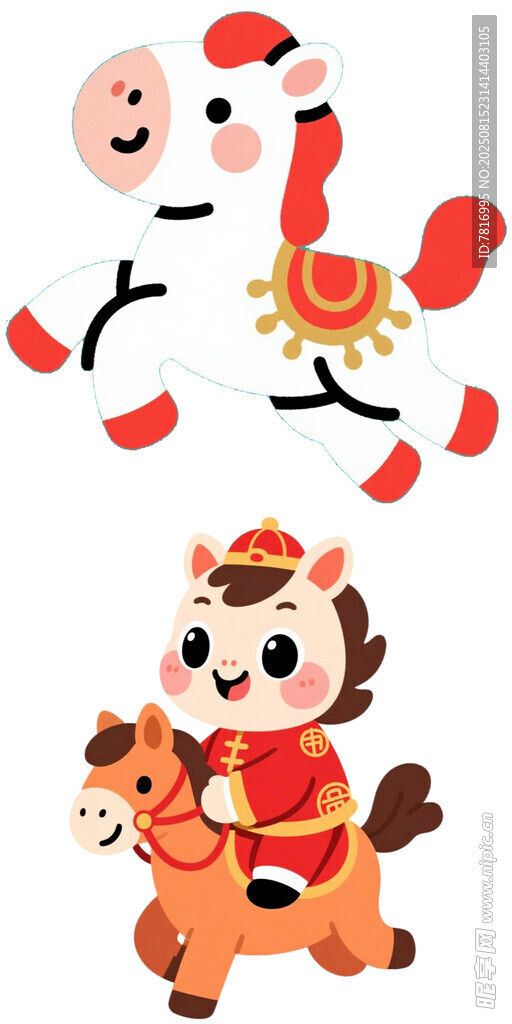卡通生肖形象与传统元素