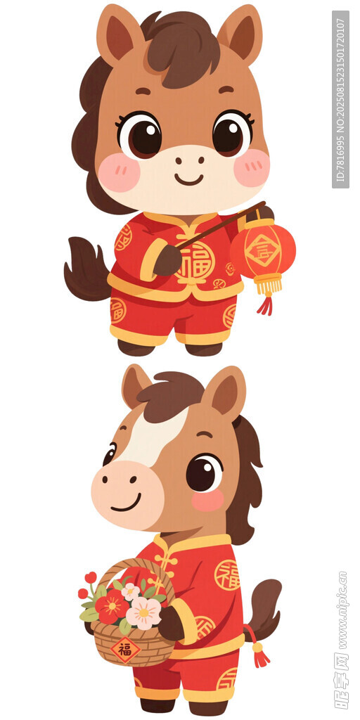喜庆小马贺岁形象