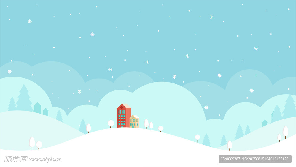 冬日雪景中的温馨小屋