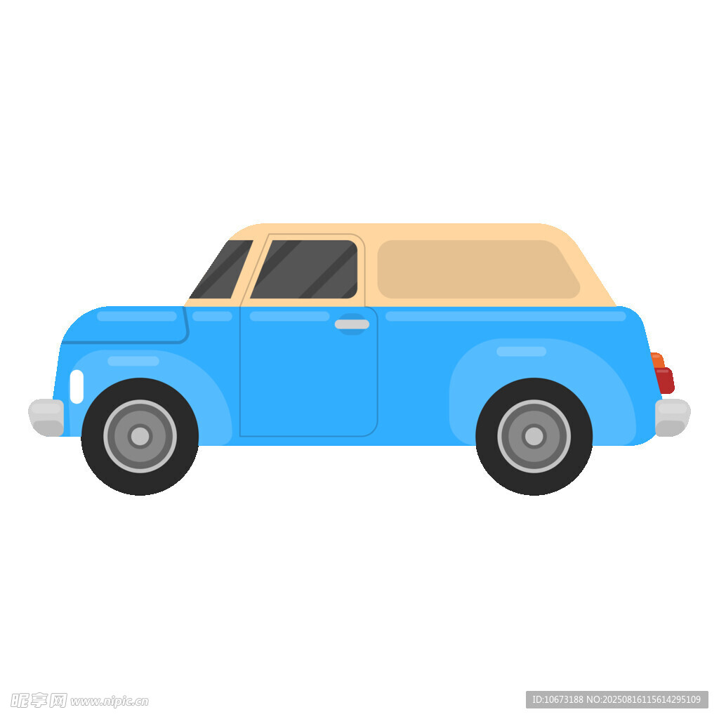 复古蓝色厢式小汽车