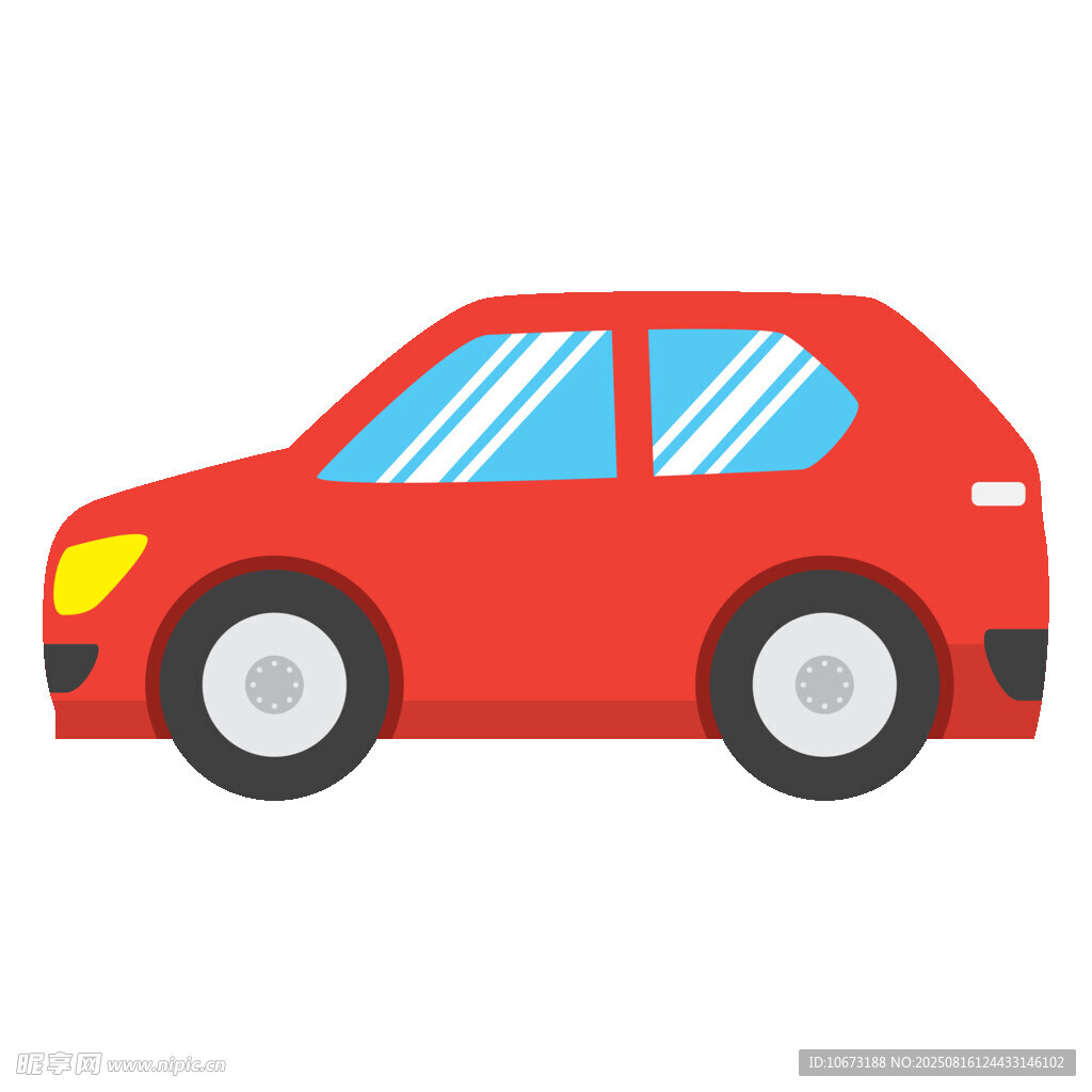 红色卡通小轿车
