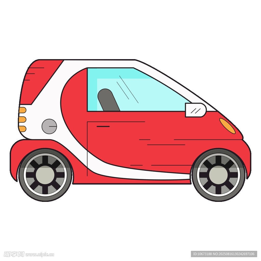 红色卡通双门微型小汽车