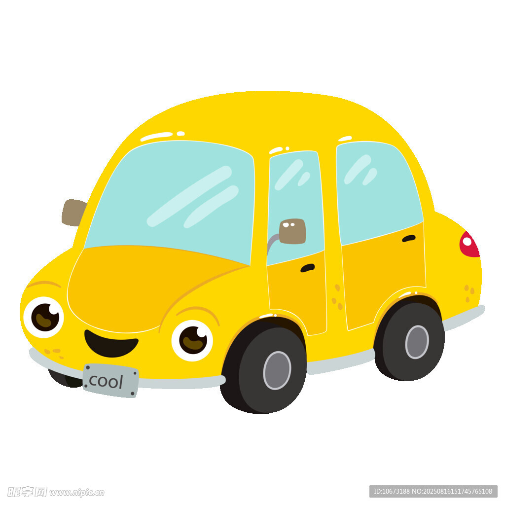 可爱黄色卡通小汽车