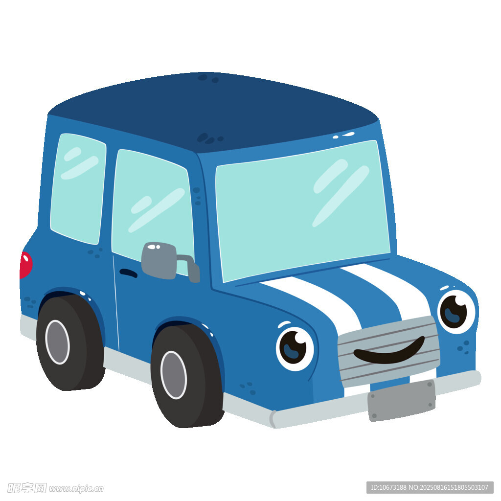 蓝色卡通小汽车