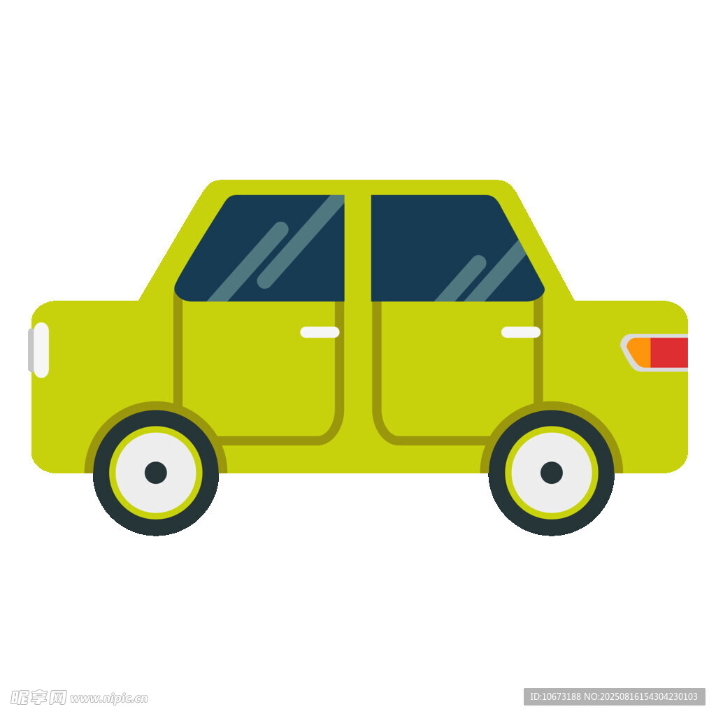 黄色卡通小轿车