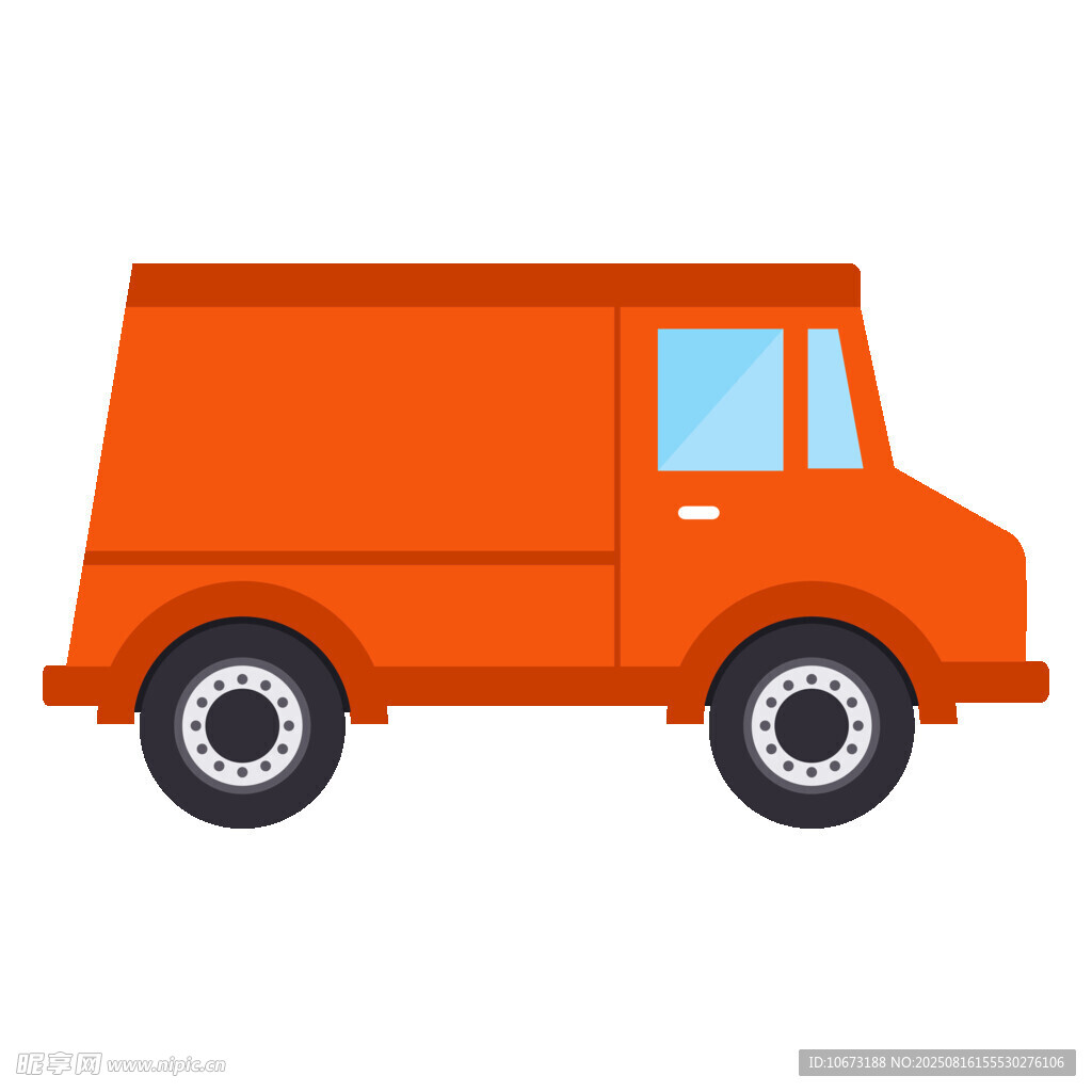 橙色货运小卡车