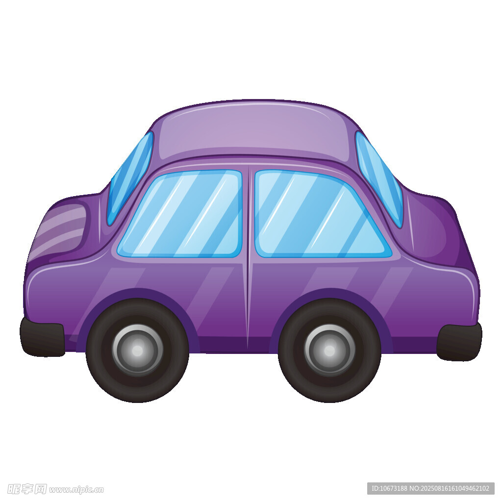 紫色卡通小轿车