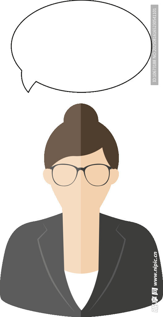 戴眼镜的职业女性形象