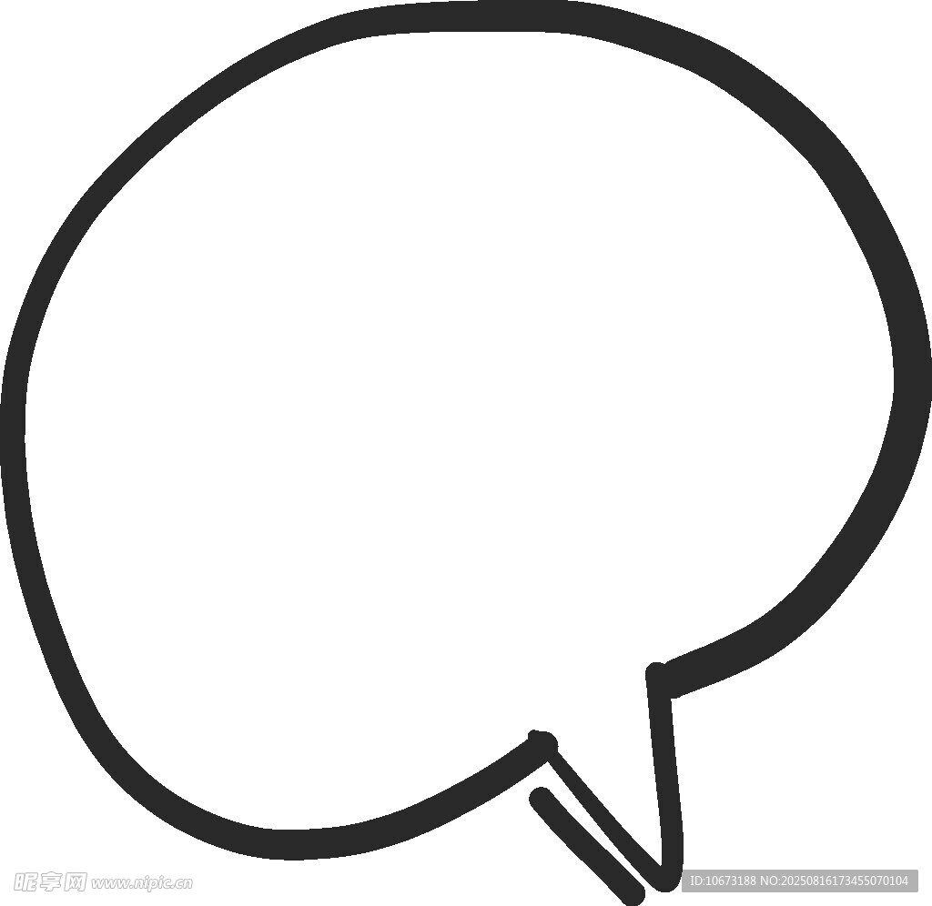 手绘风格空白对话气泡框