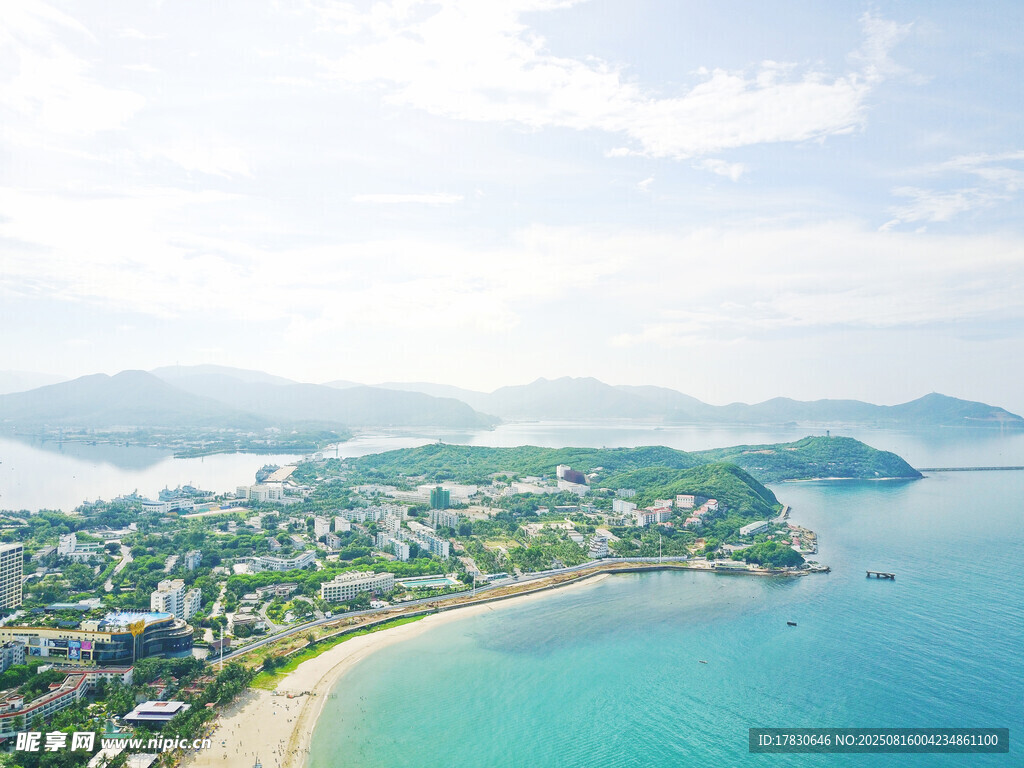 海滨城市美丽风光俯瞰