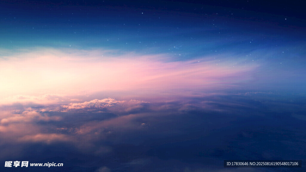 高空云海日出壮丽景观