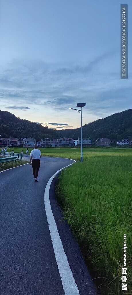 黄昏下的公路骑行场景