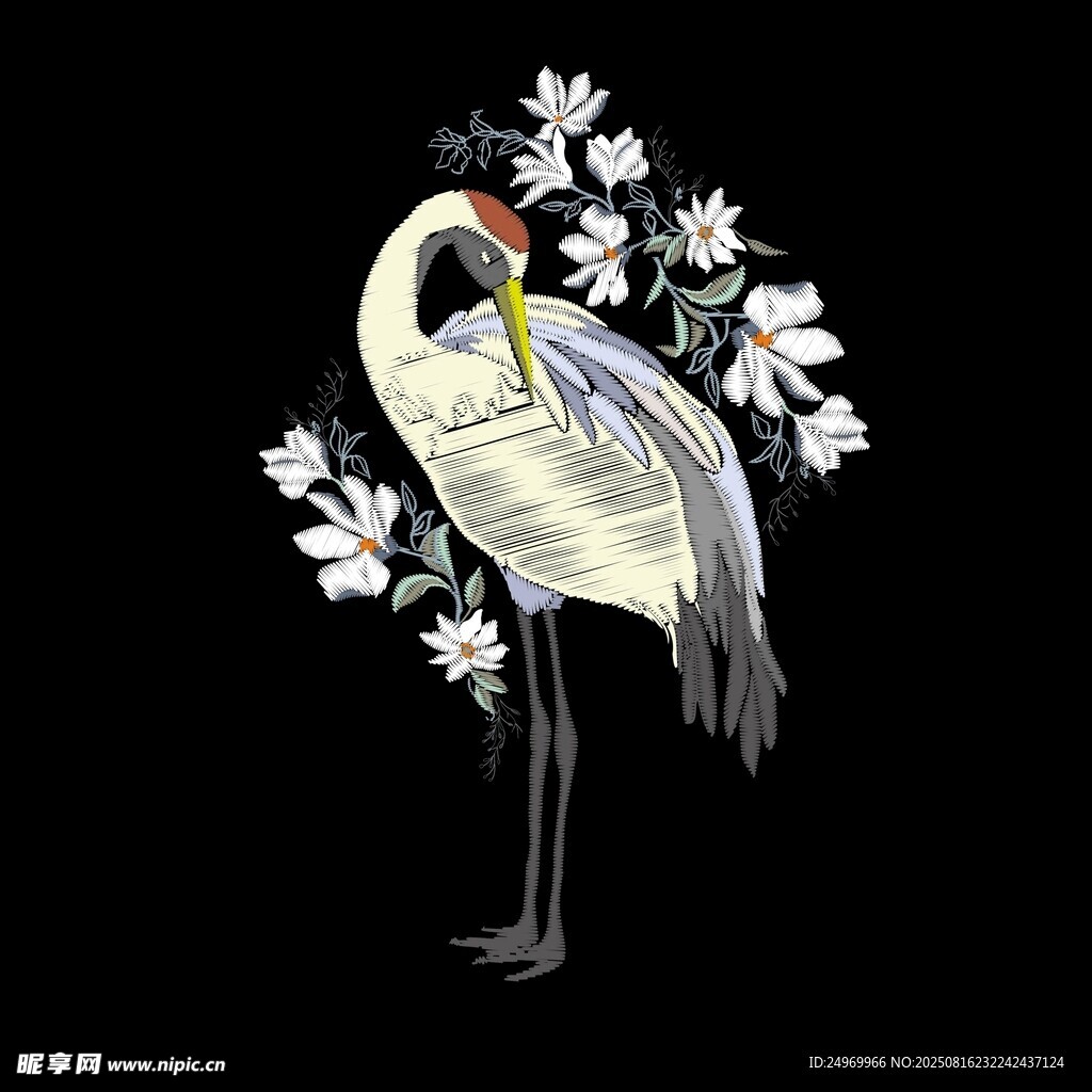 鹤立花丛图