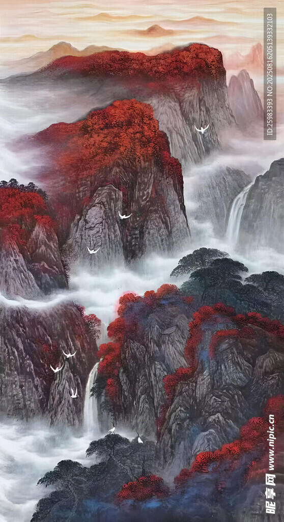 山川夕照图