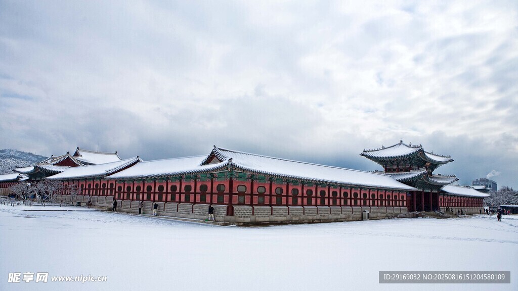 故宫雪景古建筑壮丽景观