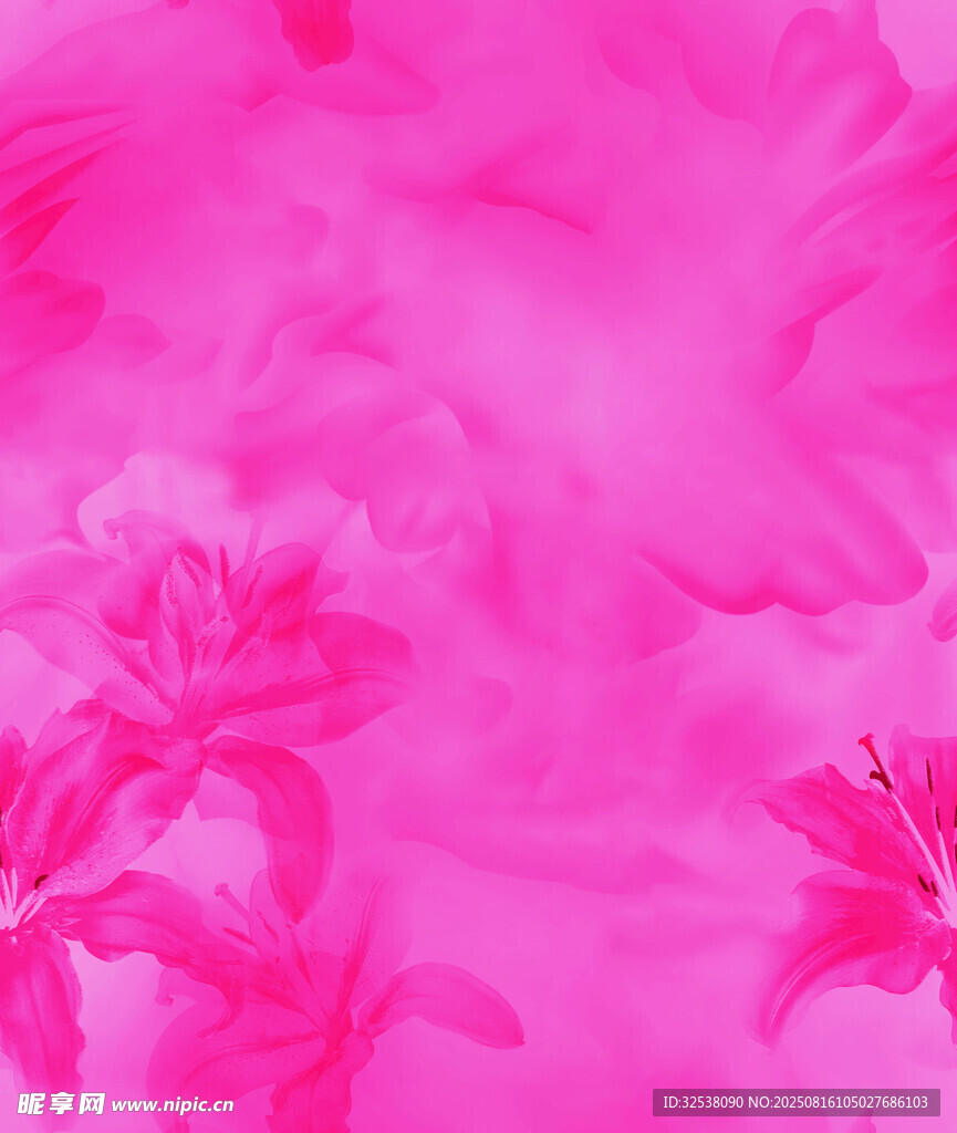梦幻粉色花卉水彩背景图