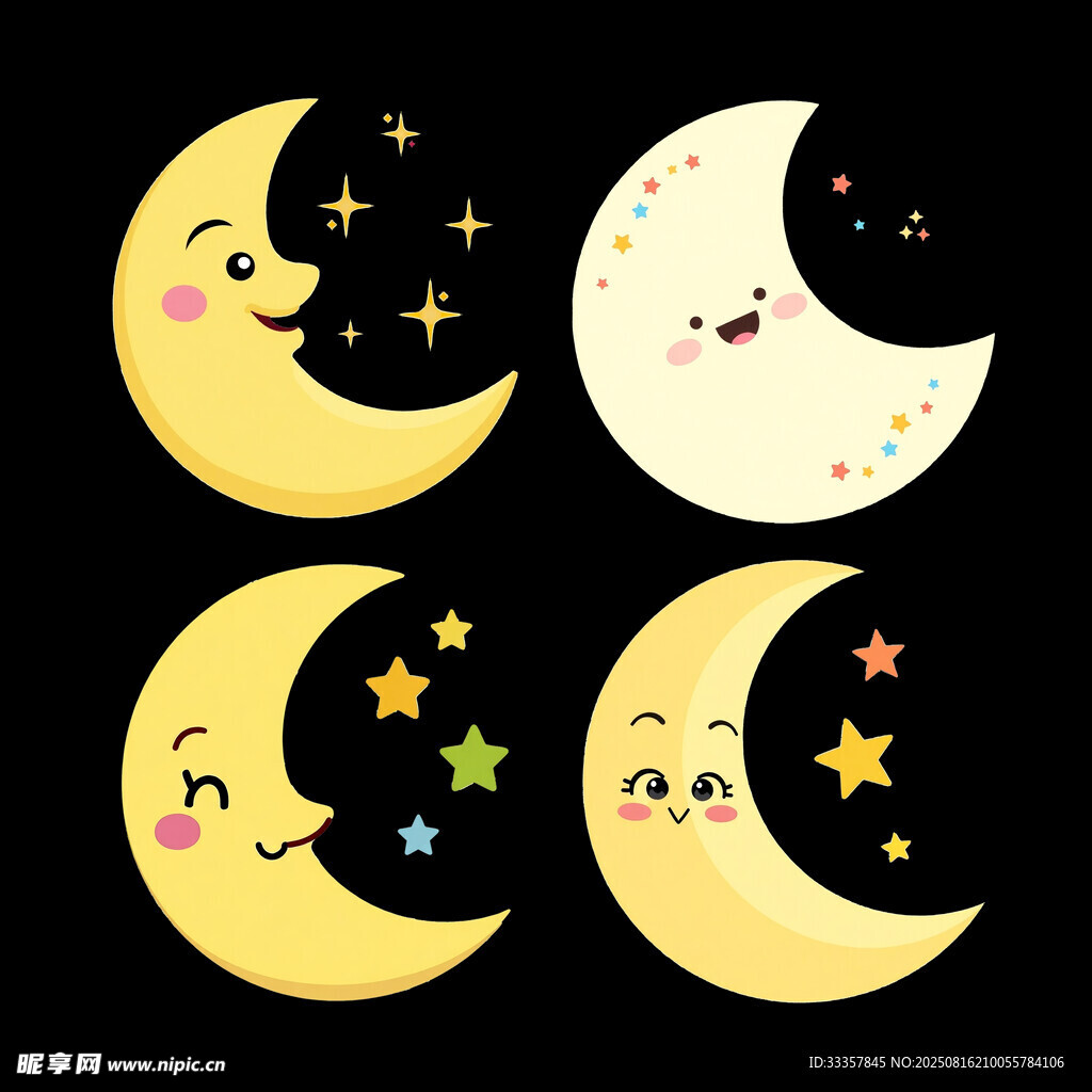 月亮星星卡通图案
