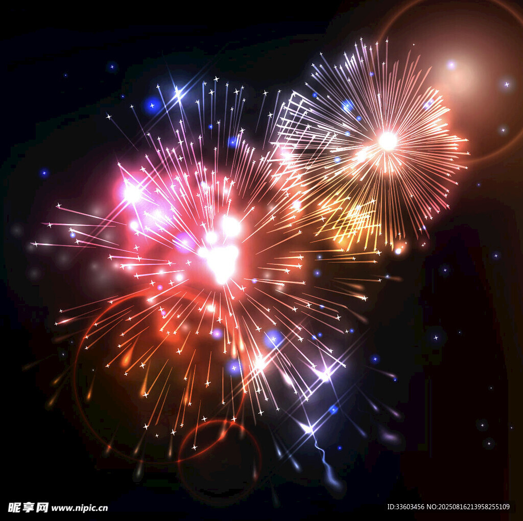 绚丽烟花绽放夜空