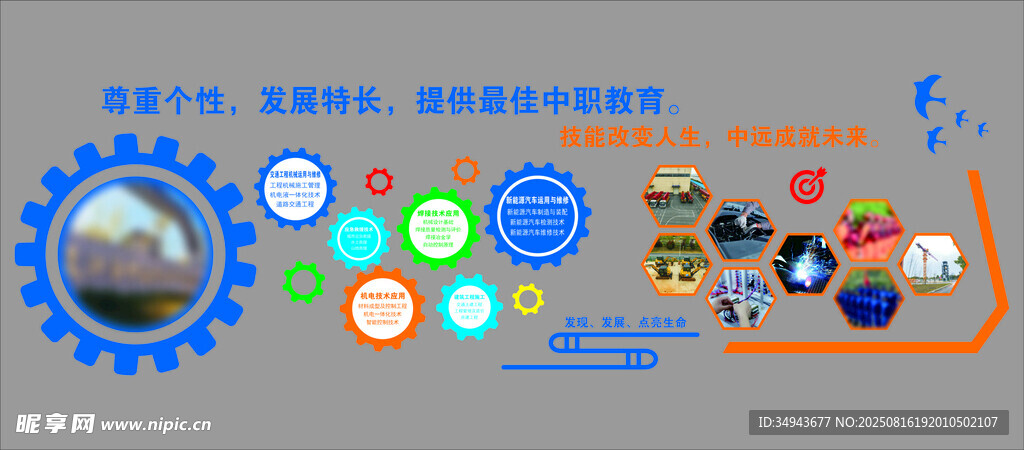 科技元素与多彩图标组合
