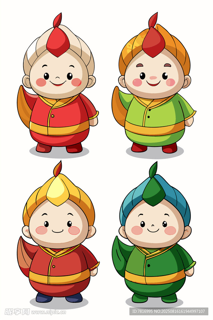 可爱传统服饰卡通娃娃