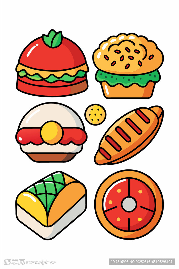 多彩美味食物插画集合