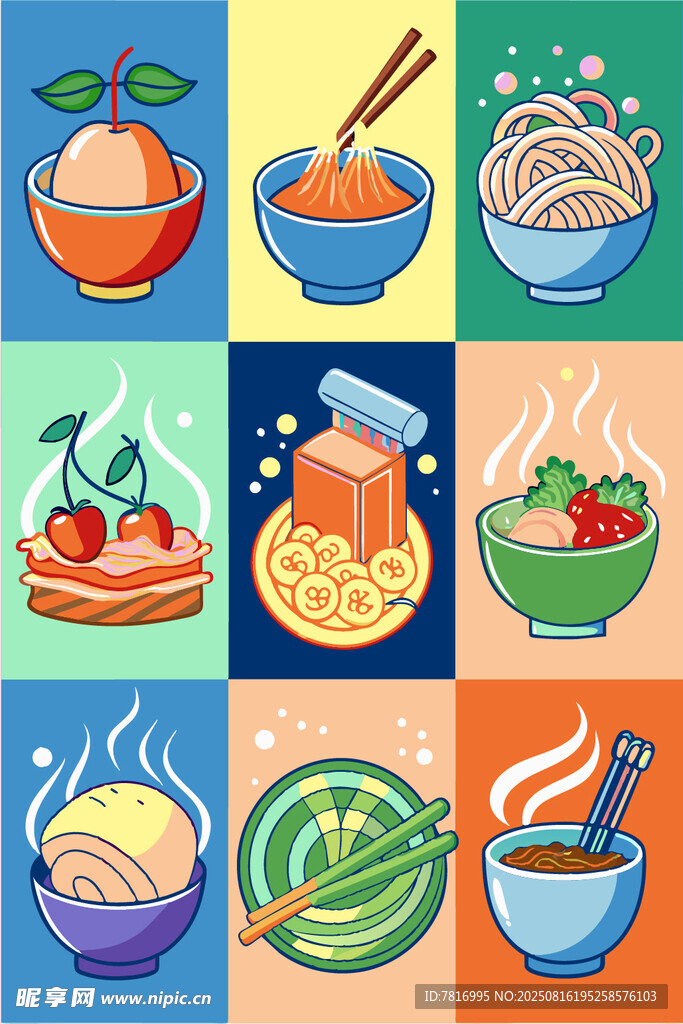 多彩美食插画尽显中式风味