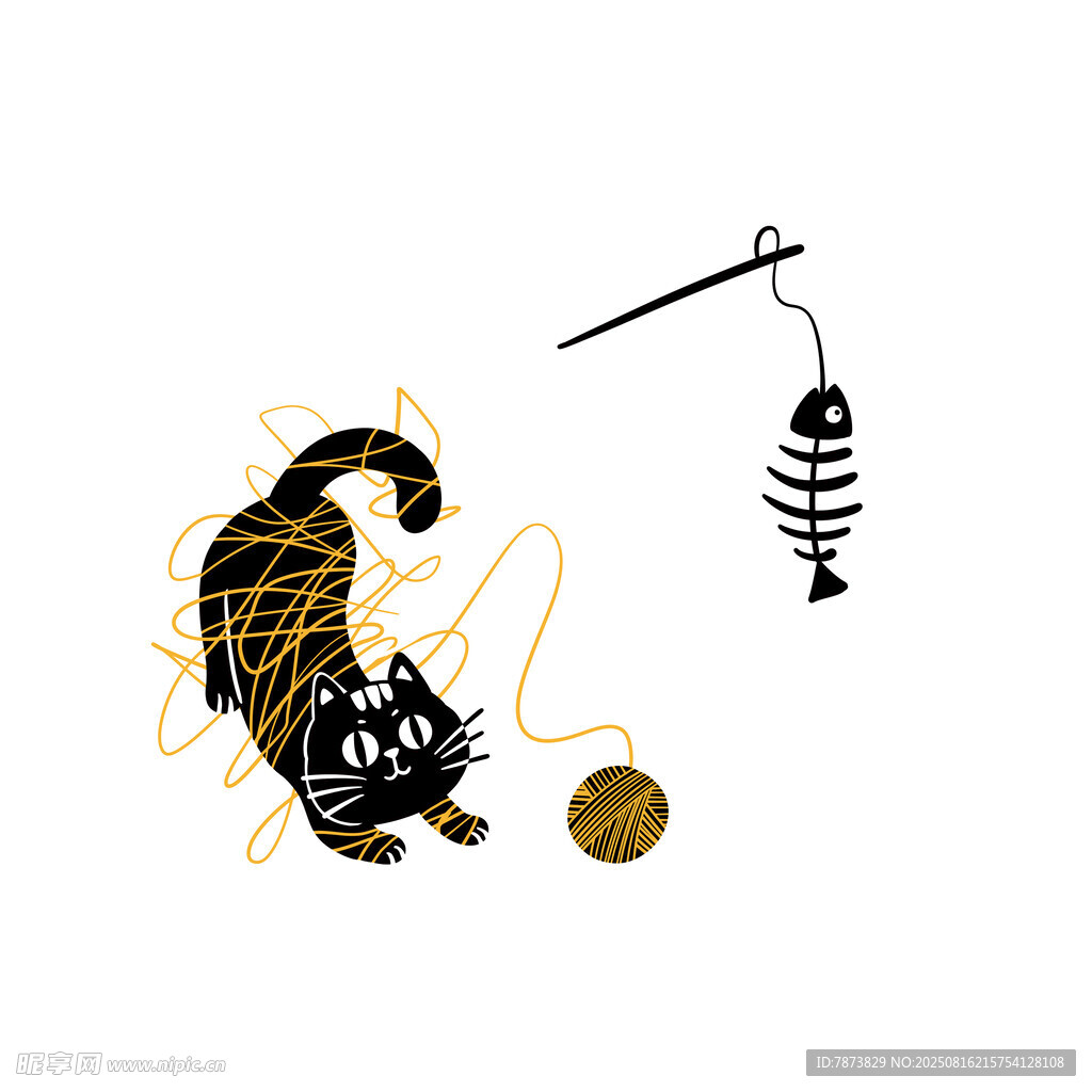 玩毛线团的猫