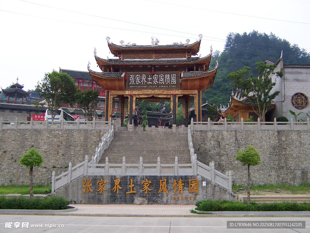 中式古典牌坊建筑景观