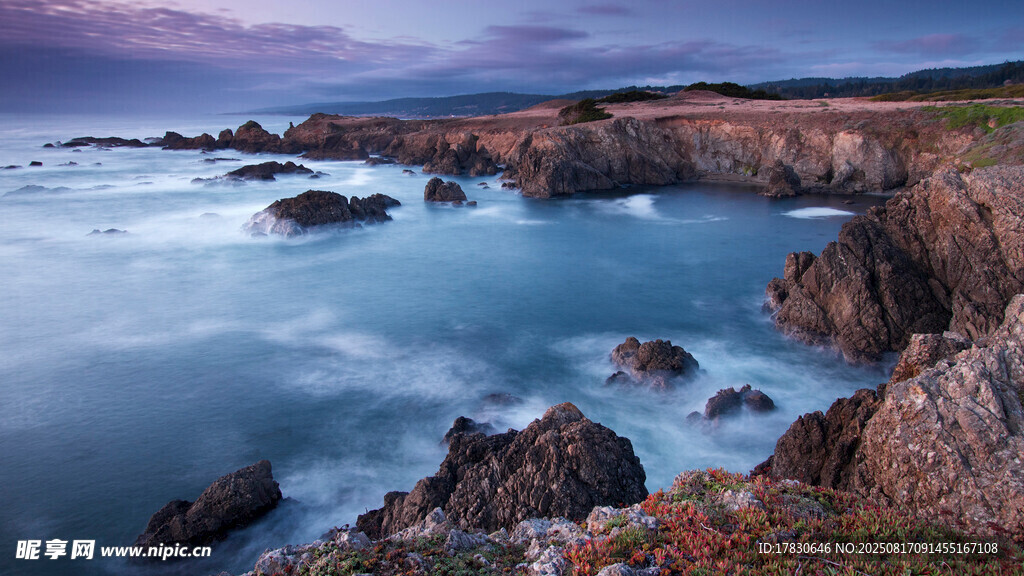 海岸黄昏美景