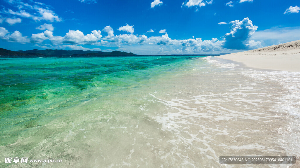 美丽海滩的清澈海水景观