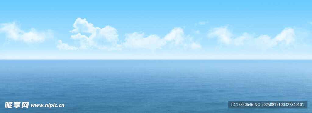 广阔蔚蓝大海与晴空
